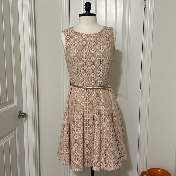 Dusty Peach Lace Dress - Picture 1 of 9